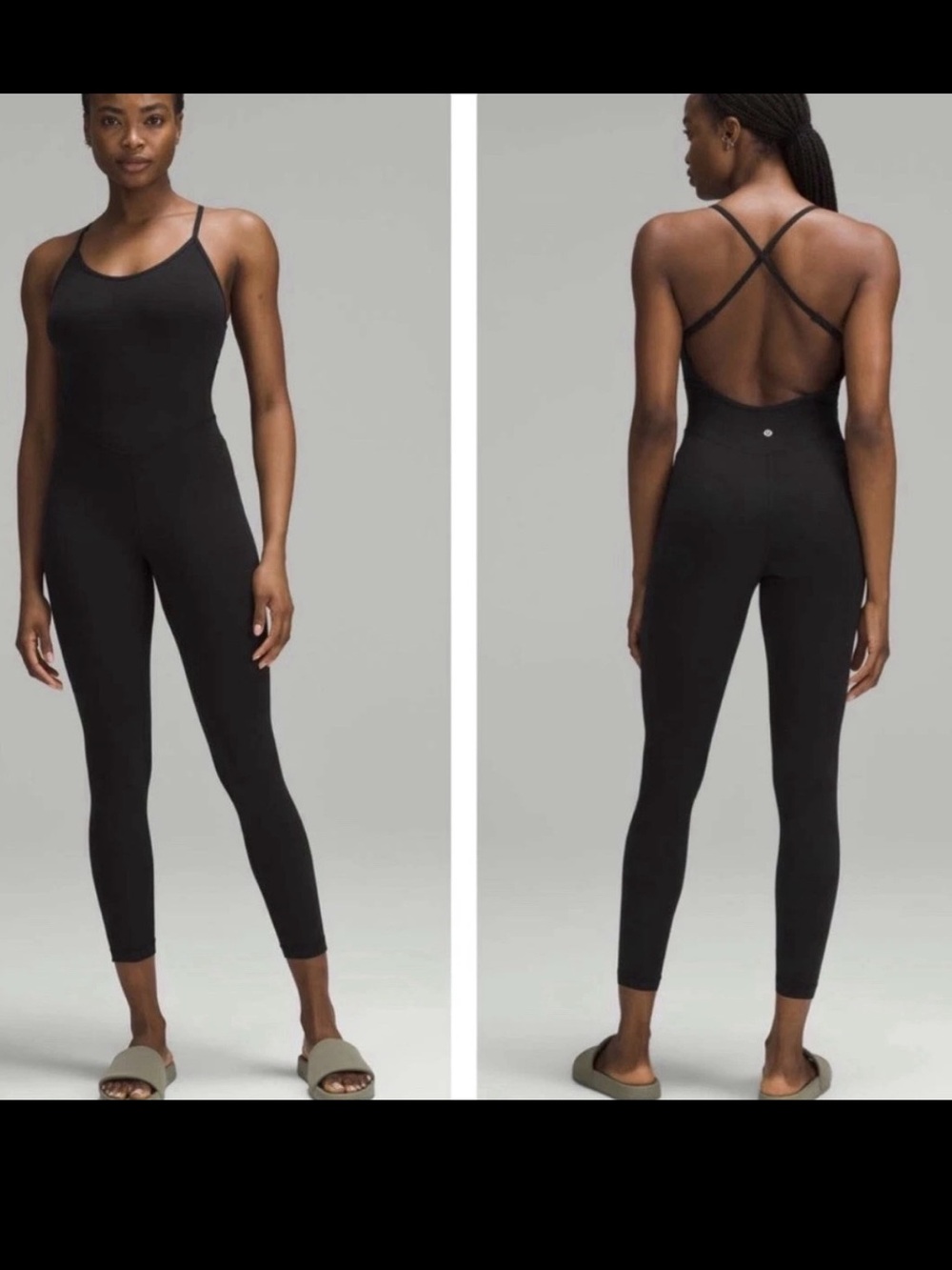 NWT*LULULEMON*SIZE 10*ALIGN CROSS BACK 25”L BODYSUIT*RIBBED*AUTHENTIC* BLACK$148